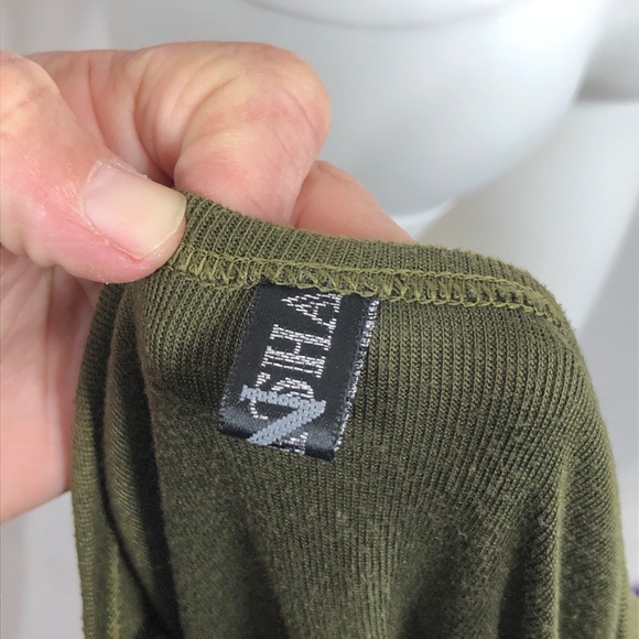 Olive Green Floral Trimmed Jersey Knit Legging Tunic - Picture 4 of 5